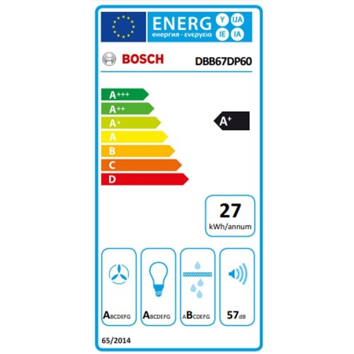 ΜΗΧΑΝΙΣΜΟΣ ΑΠΟΡΡΟΦΗΣΗΣ BOSCH DBB67DP60 (60CM / A+ / BLACK / 433m3/h)